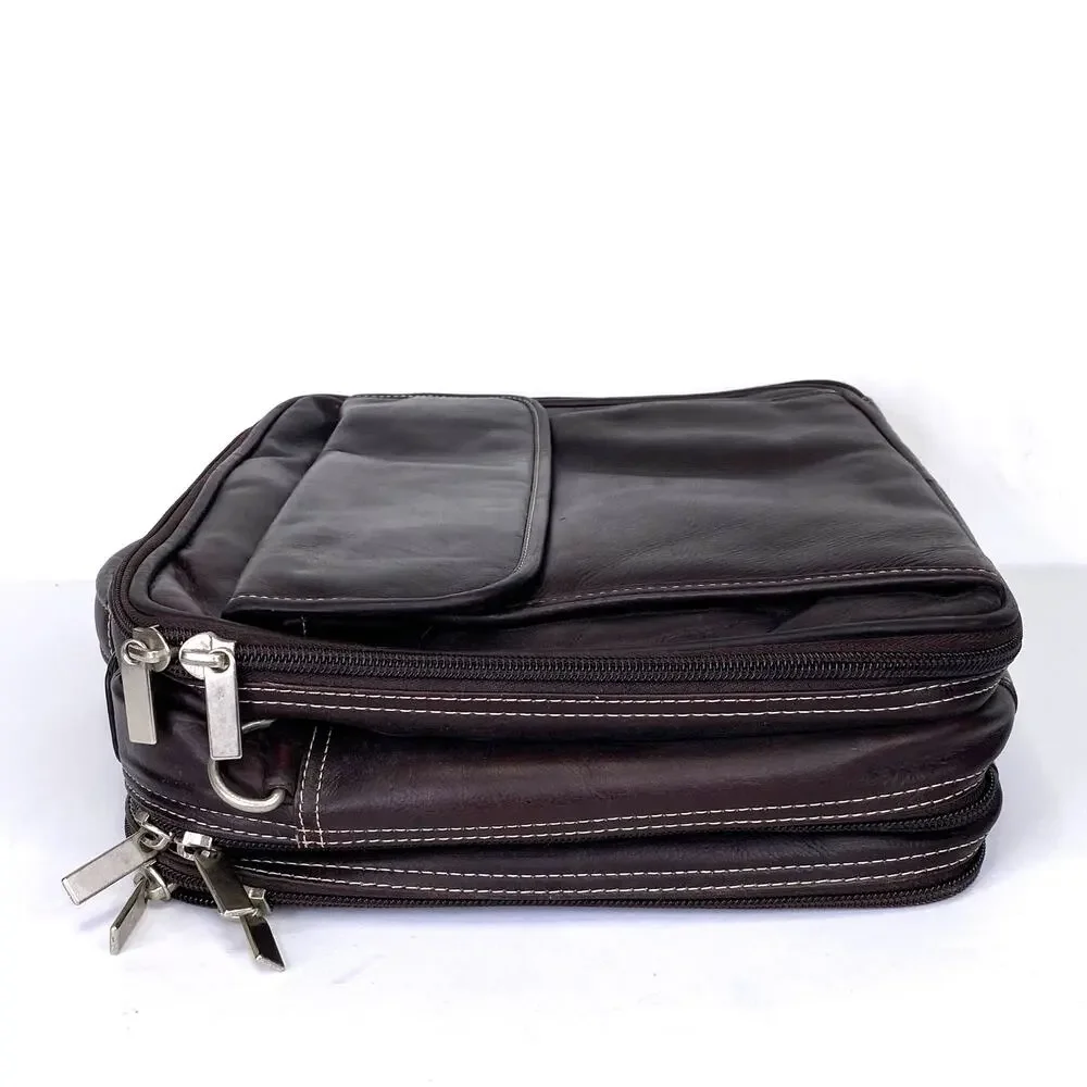 Maroon Leather Laptop Bag Vintage Latico Briefcase Travel File Organize Business